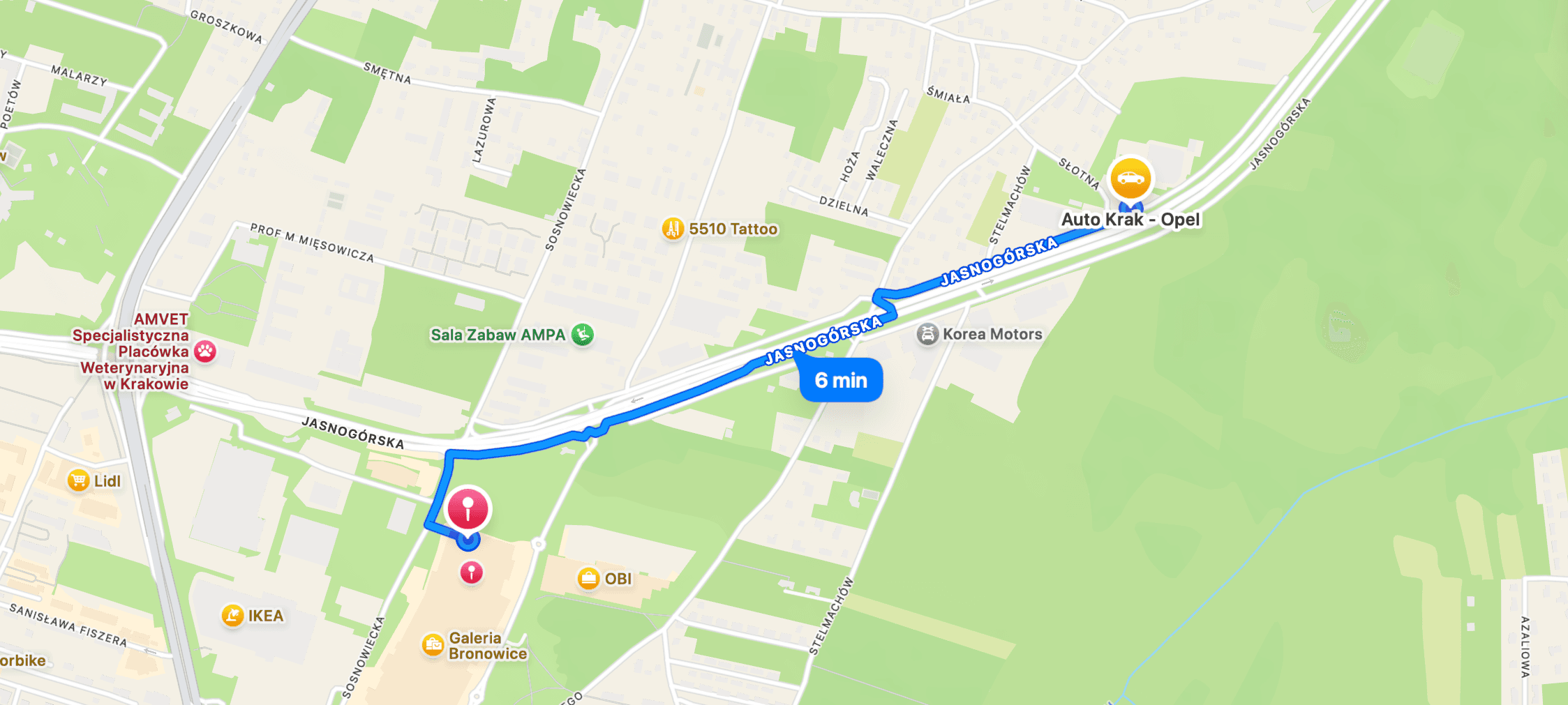 Mapa dojazdu do salonu